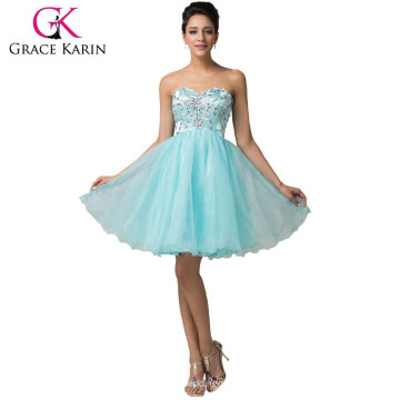 Grils Sexy trägerlosen Schatz Organza Grace Karin Cocktailkleid CL6161